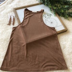 Silence + noise brown long tank top SZ S